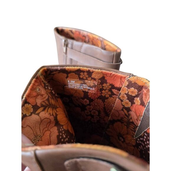 Kork Knee High Boots Size 8.5 in Rustic Brown Buckle Detail Block Heel NEW - Picture 6 of 7